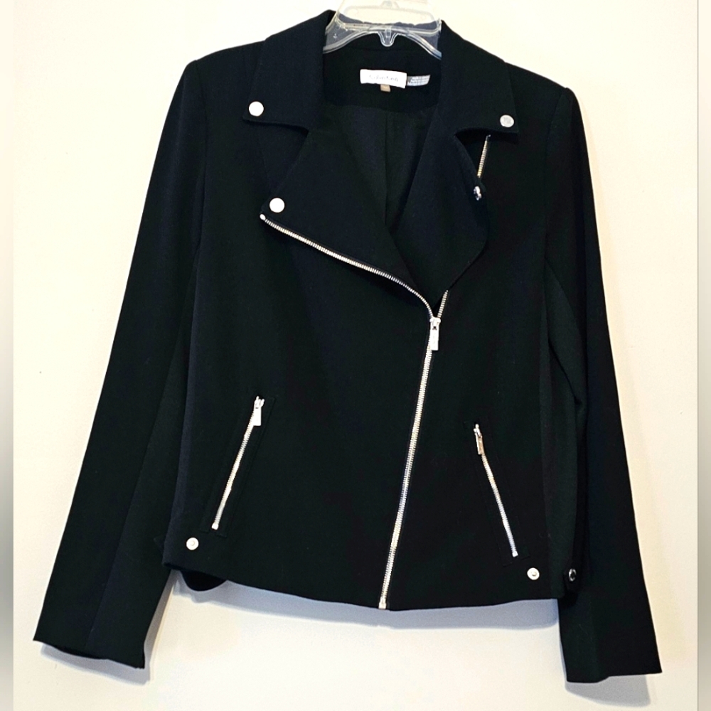 Calvin Klein Zip Up Moto Jacket - Womens 12
